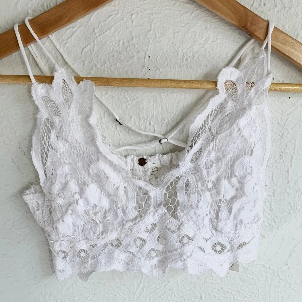 Free People Adella Lace Bralette White Sz XS - Image 3