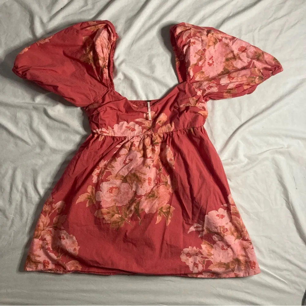 Free People Peony Babydoll Dress Pink Floral Size Medium - Image 4