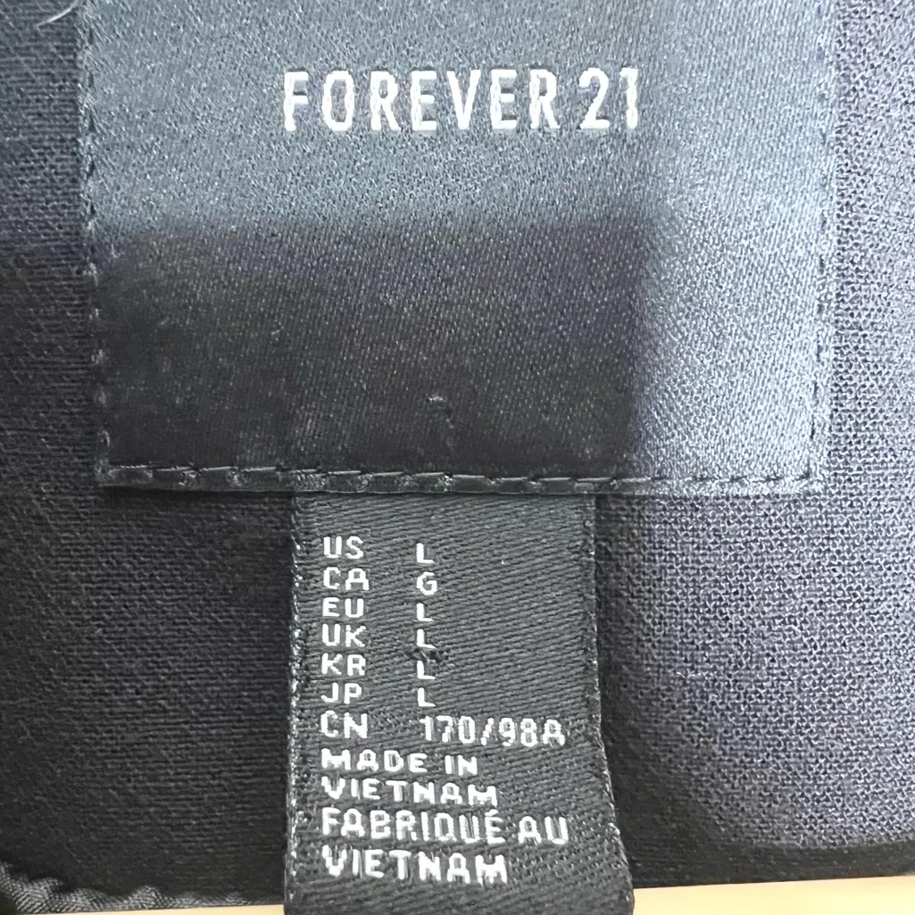 Forever 21 Classic Black Single Button Cropped Blazer Business Jacket Size Large - Image 6