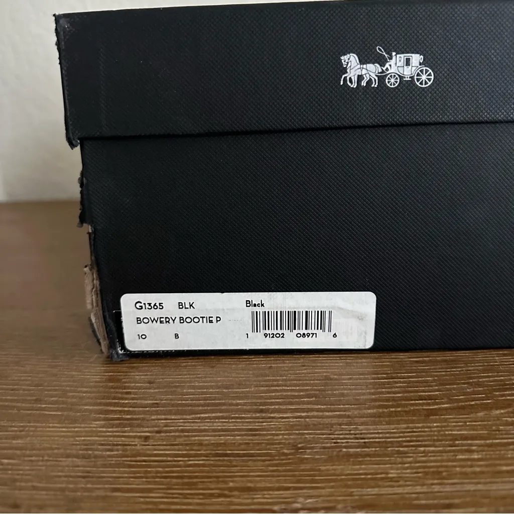 Coach Bowery Black Suede Floral Embroidery Chelsea Ankle Boots Booties Size 10 - Image 15