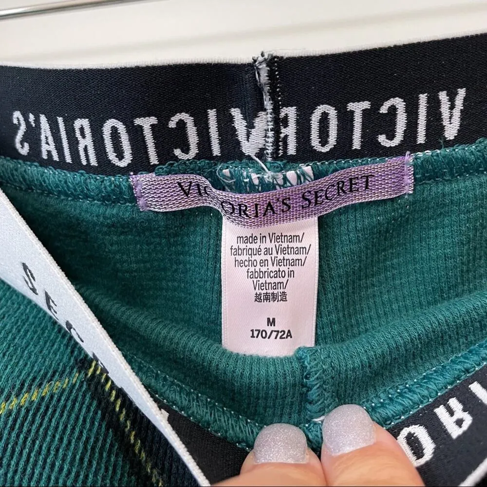 Victoria’s Secret Plaid Jogger Lounge Pants Thermal Waffle Knit Buffalo M - Image 5