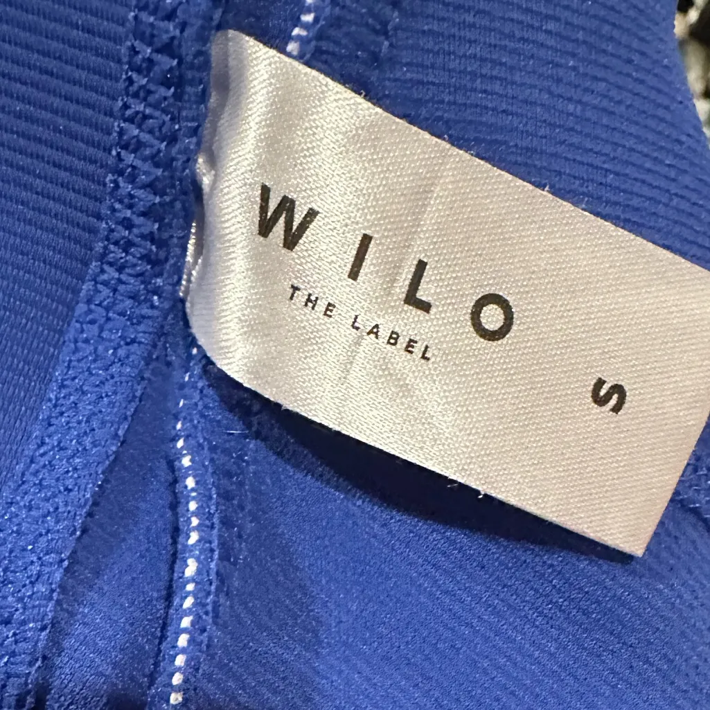 WILO THE LABEL ANTHRO COBALT BLUE LIME Beige White Colorblock Leggings Size S - Image 5