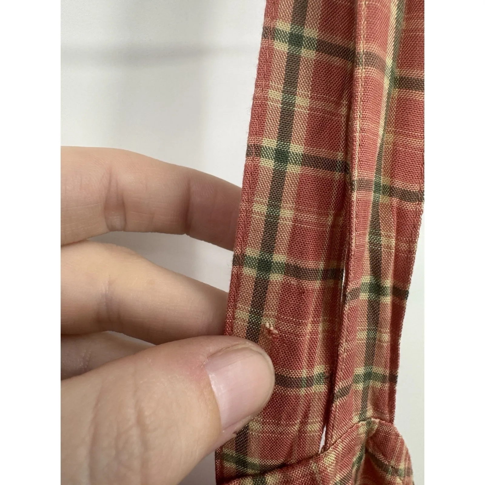 Woolrich Plaid Midi Dress Women XL Rust Western Milk Maid Farm Prairie Cottage - Image 8