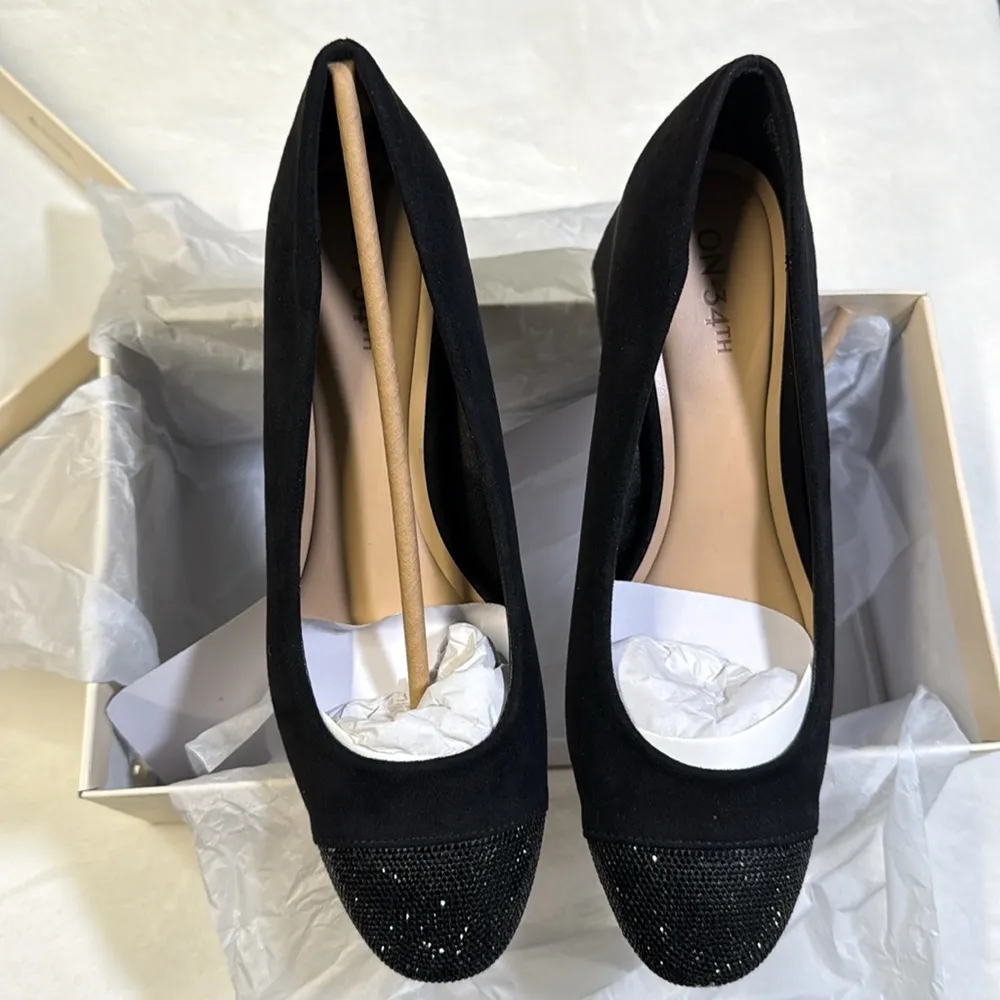 On 34th Womens Tillyy Toe Cap Faux Leather Block Heels - Image 10