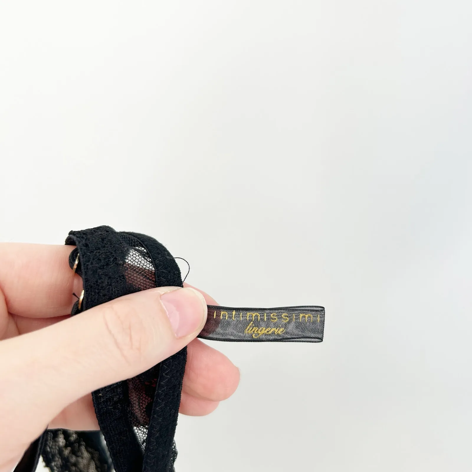 Intimissimi Lingerie Womens Whimsigoth‎ Coquette Tie Front Plunge Lace Bra Black Size XS - Image 4