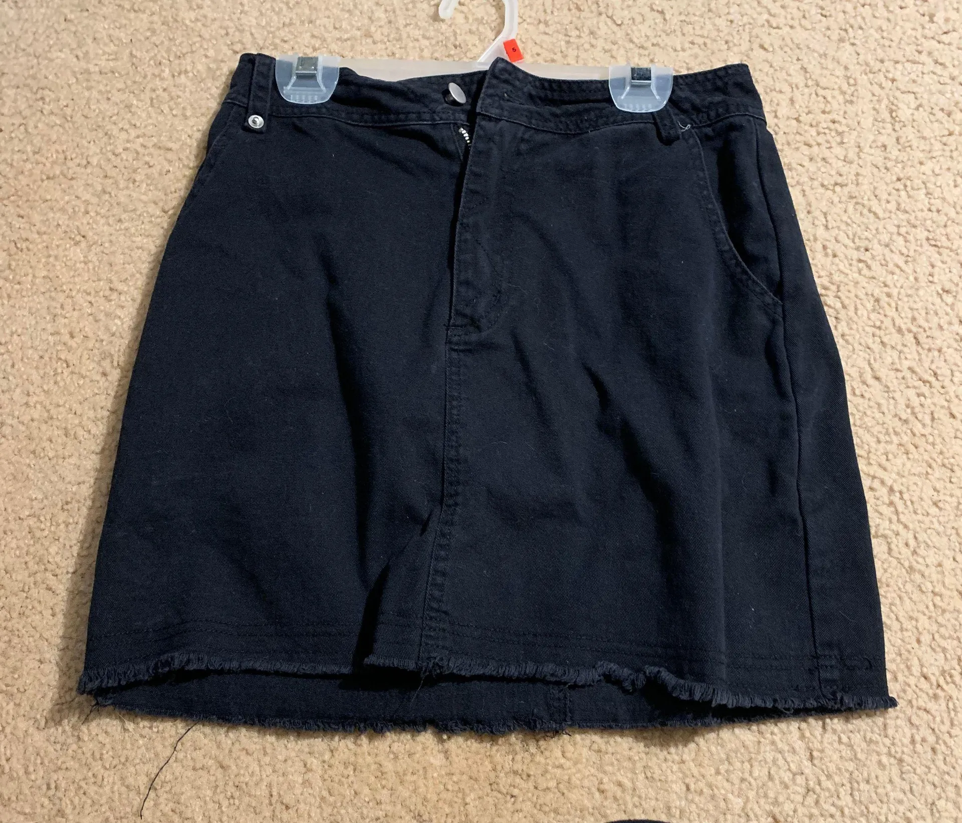 Black Denim Mini Skirt - Image 2