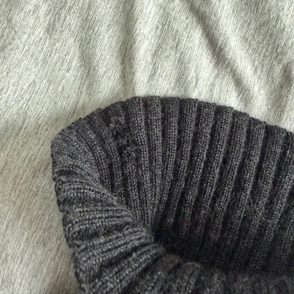 Eileen Fisher Merino Wool Sweater Dress Turtleneck Short Sleeve Gray L Capsule - Image 11