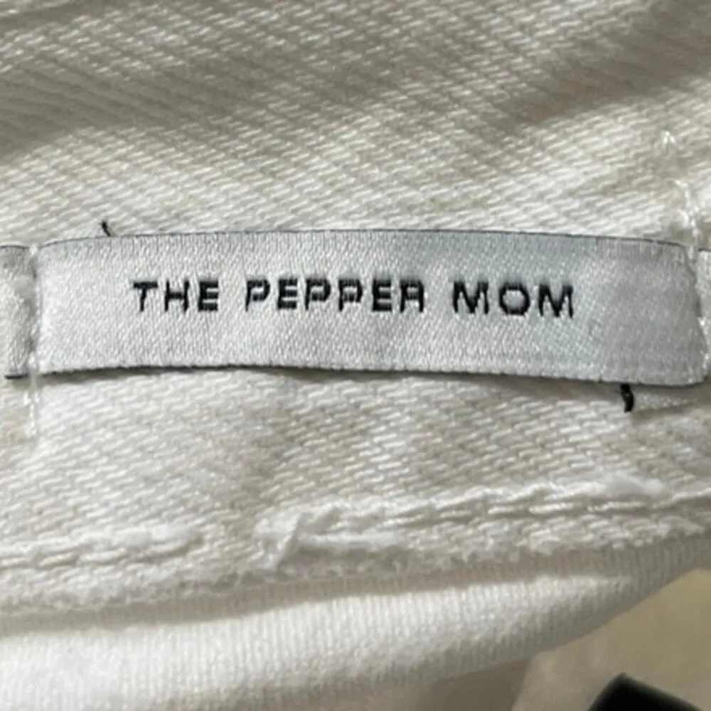 Zara The Pepper Mom Women's White High Waisted Distressed Denim Jeans Size 2 - Image 5