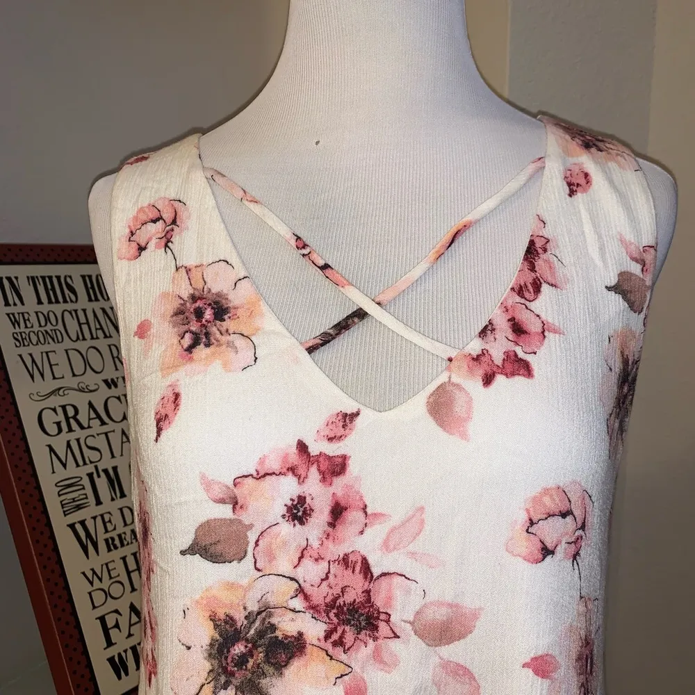 Altar’d State white floral sleeveless dress, Small - Image 2