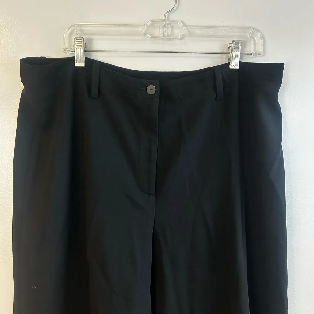 Peter Cohen Black Wool Wide Straight Leg Trouser Pants with Belt Loops Size XL - Image 2
