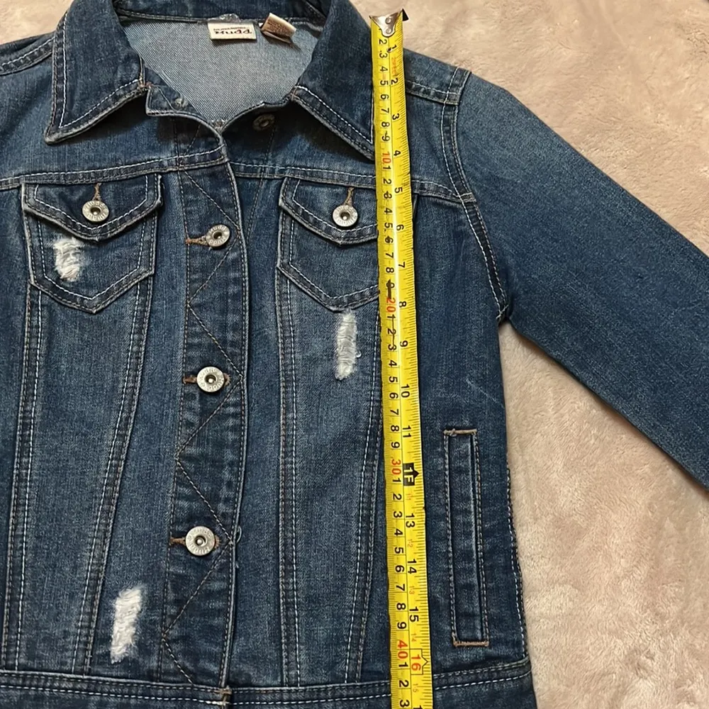 Mudd  Denim Distressed Jacket: Size S (Juniors) - Image 8