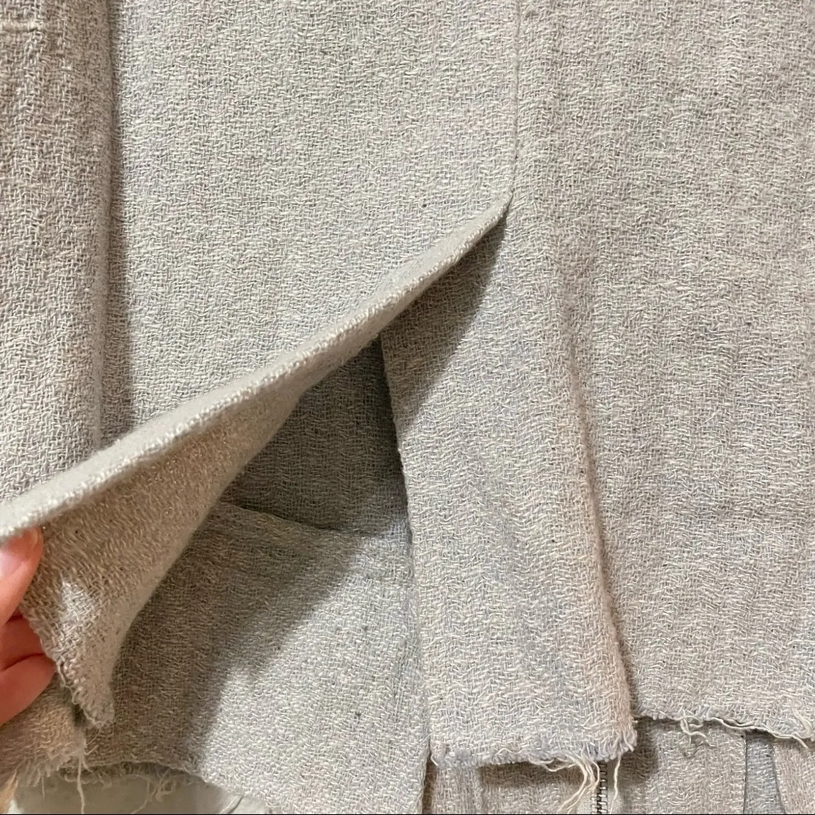 Isabel Marant Etoile Grey Linen Full Zip Frayed Hem Blazer Womens 36 Capsule - Image 10