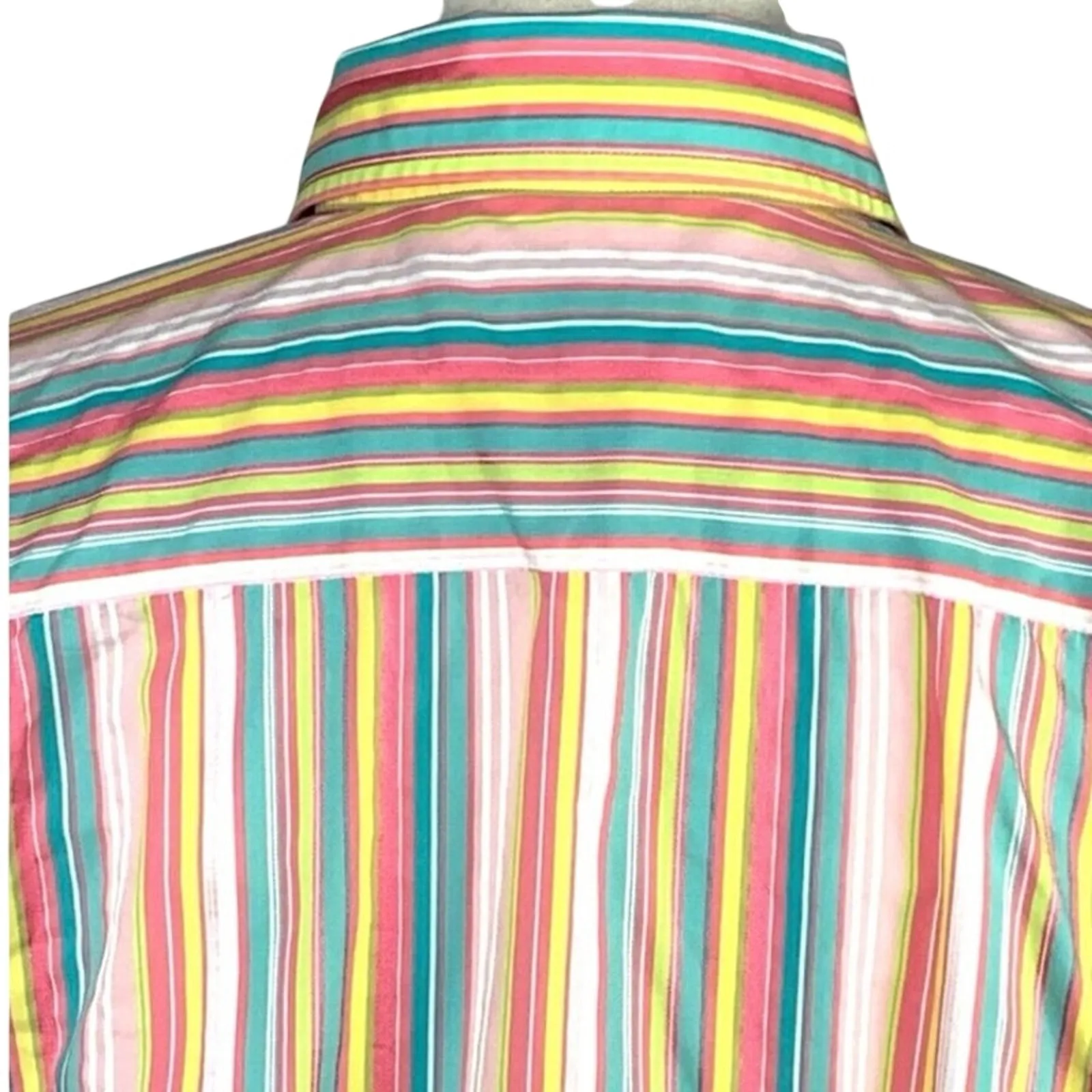 Lilly Pulitzer Multicolor Striped Button Up Shirt Embroidered Logo Size 8 - Image 15