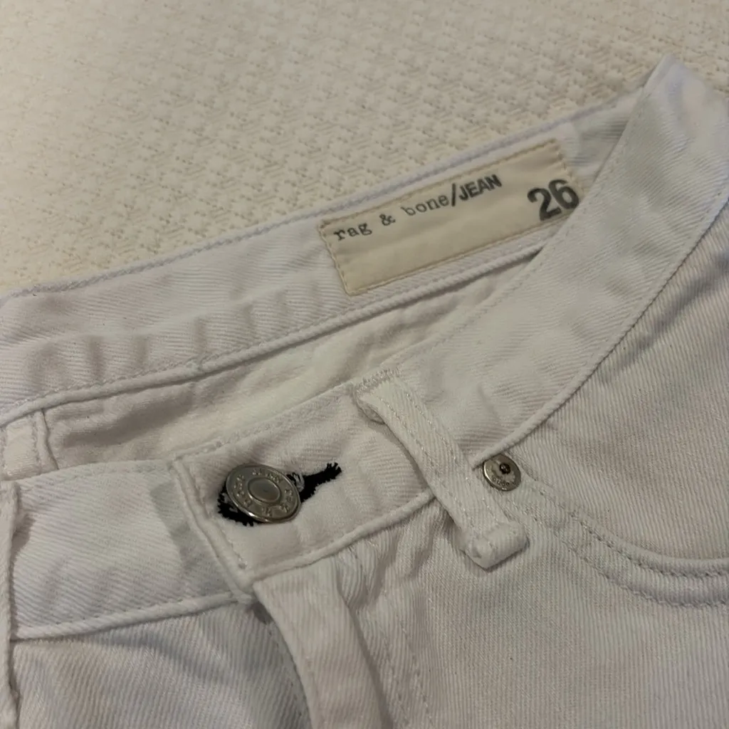 Rag & Bone White Jean Shorts - Image 2