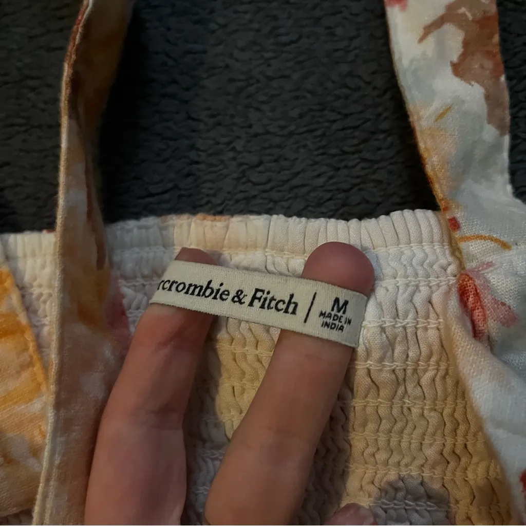 Abercrombie and fitch cream floral corset tank size medium - Image 4