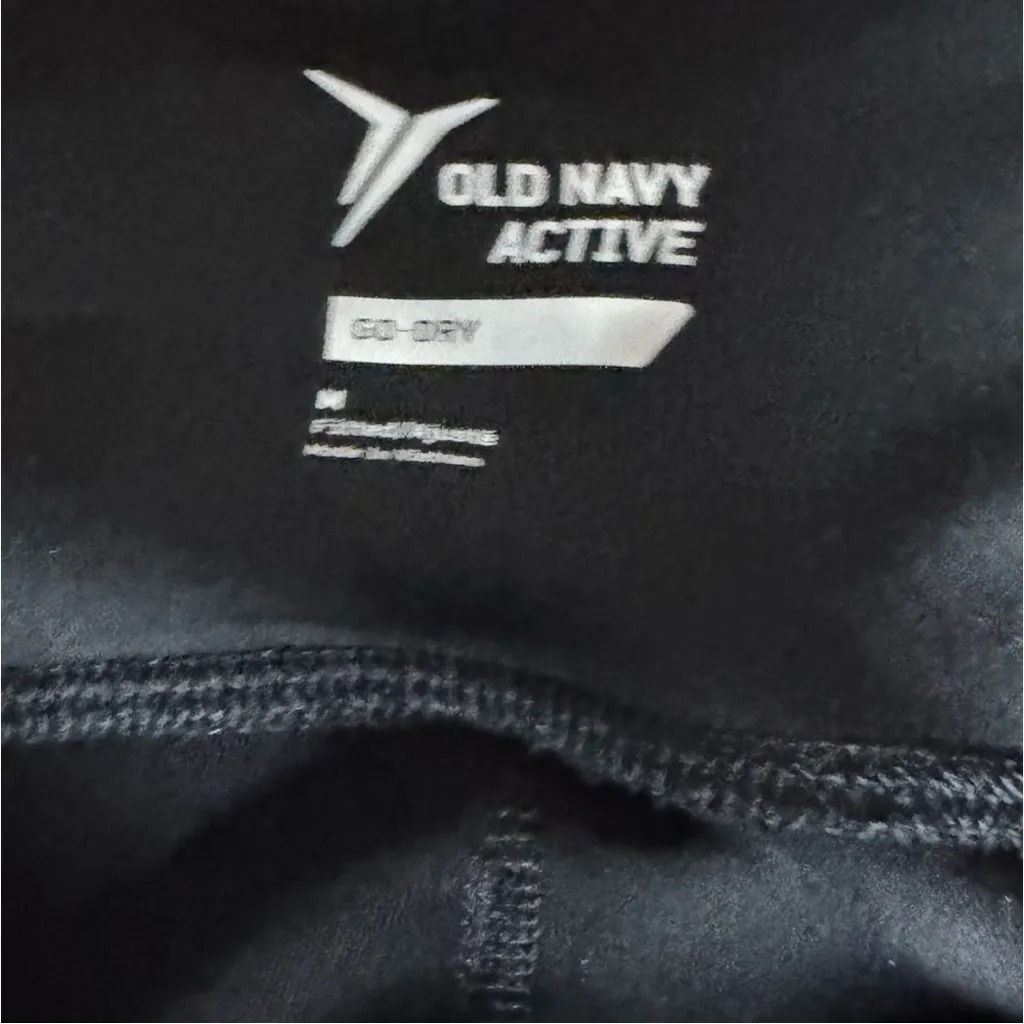 Old Navy Active  Athletic Sporty Workout Black Go-Dry Leggings with Mesh Sz M - Image 7
