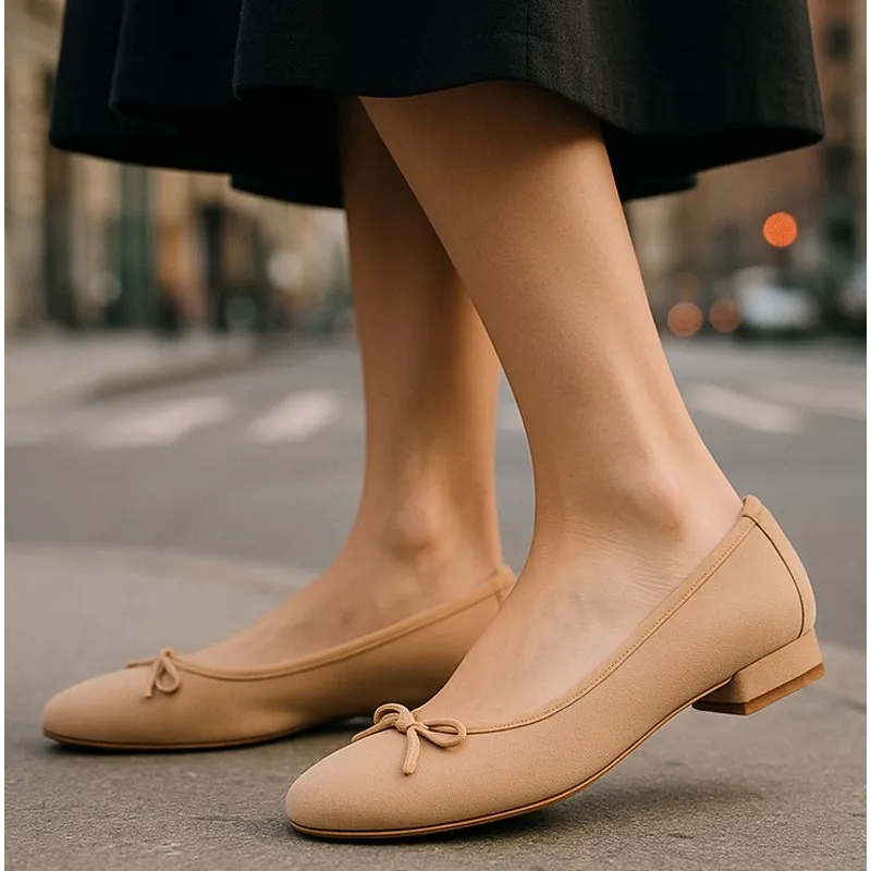 Stuart Weitzman Arabella Blush Pink Leather-Trimmed Mesh Ballet Flats 7.5 NEW - Image 9