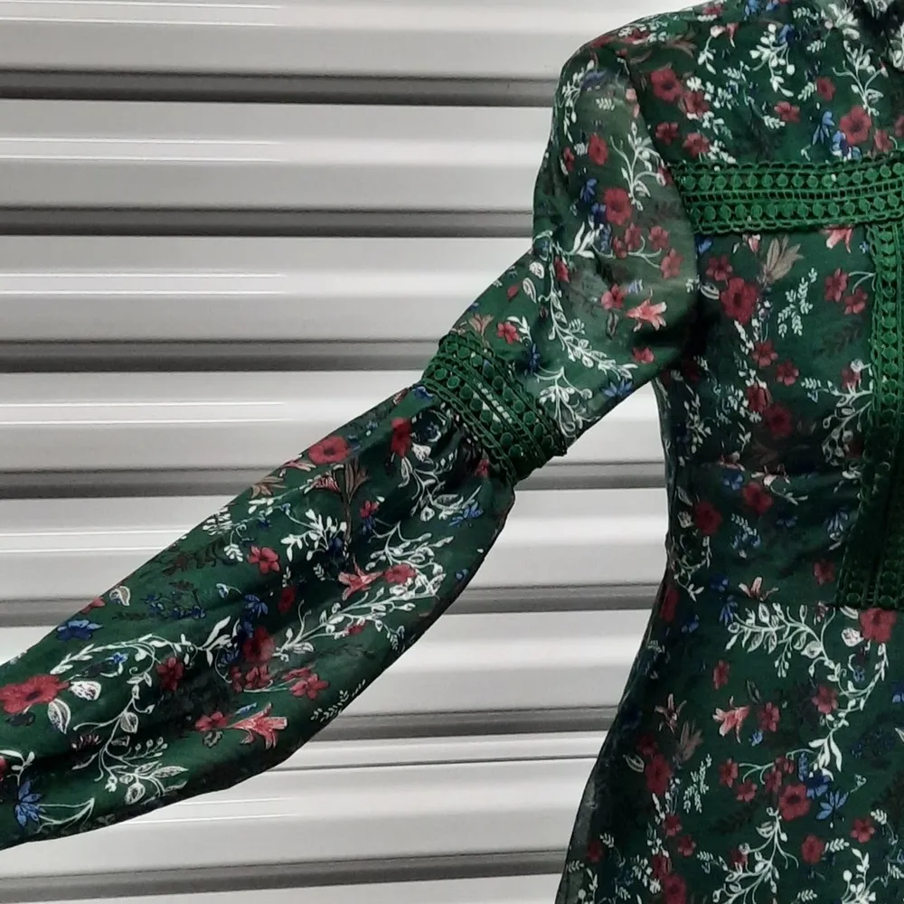 Free Generation Juniors Boho Dress Size Small Green Mini - Image 3