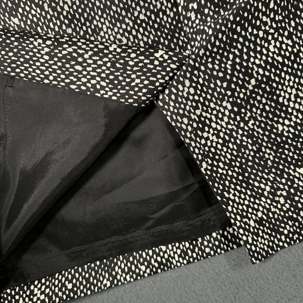 Rickie‎ Freeman Teri Jon Womens 10 Black White Print Silk Wool Pencil Skirt - Image 9