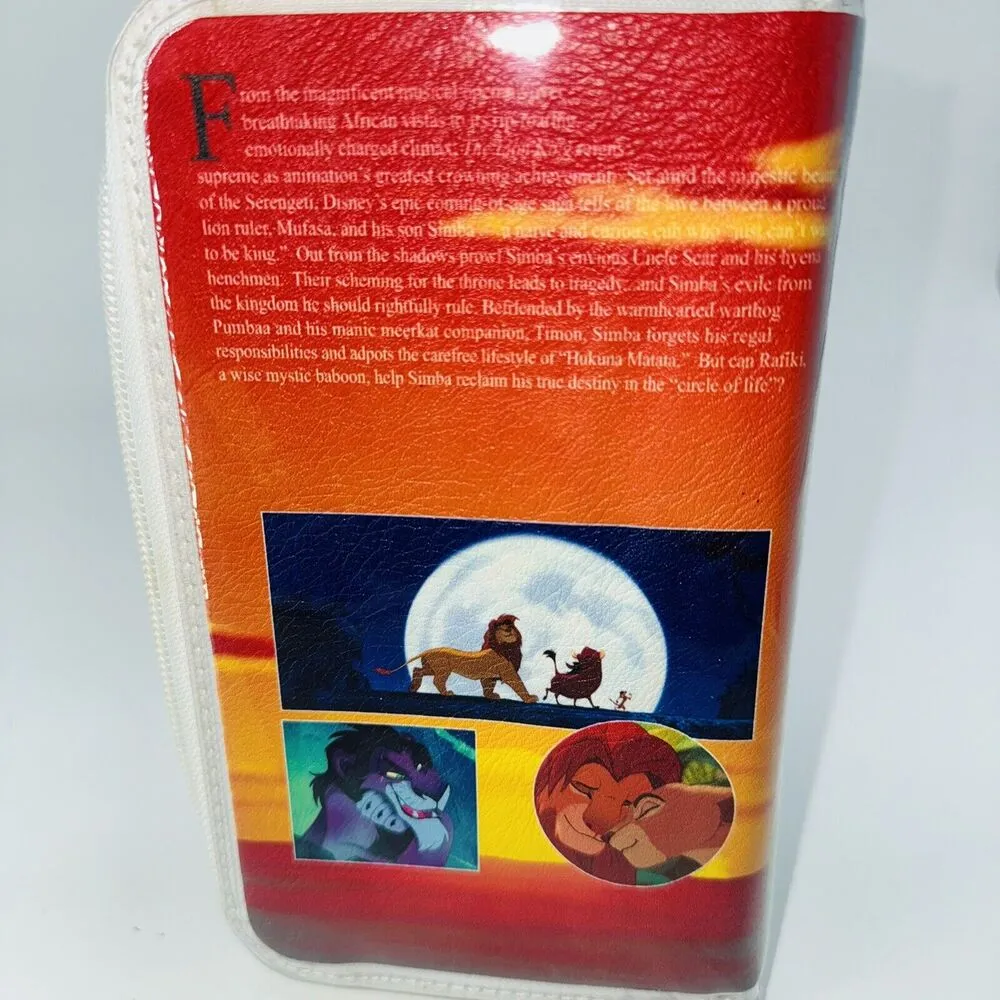 The Lion King Black Diamond VHS Movie Disney Parks Zip Around Wallet Clutch Bag - Image 7