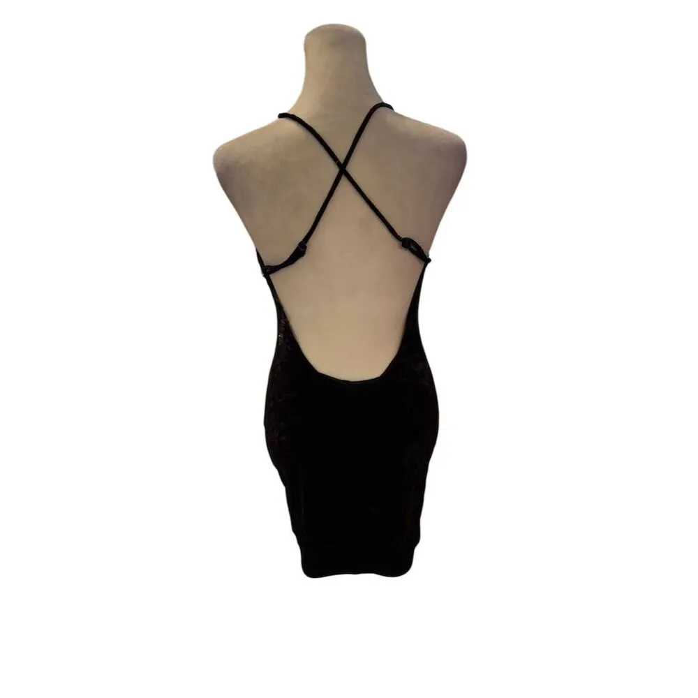 Rubber Ducky Productions velvet mini dress size Small Black Size M - Image 3