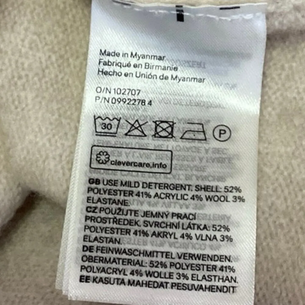 H&M Women's Beige Wool Knit V-Neck Sleeveless Pullover Sweater Vest Tank Top XS - Image 4