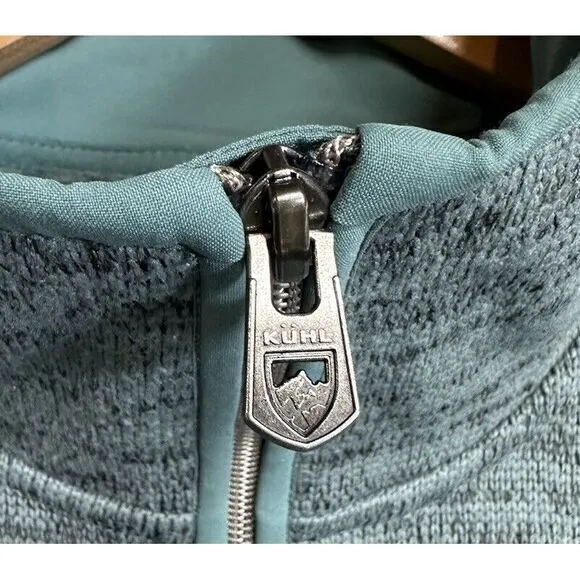 Kuhl Women's‎ Ascendyr 1/4 Zip Pockets Soft Fleece Green Mottled Sweater XS - Image 5