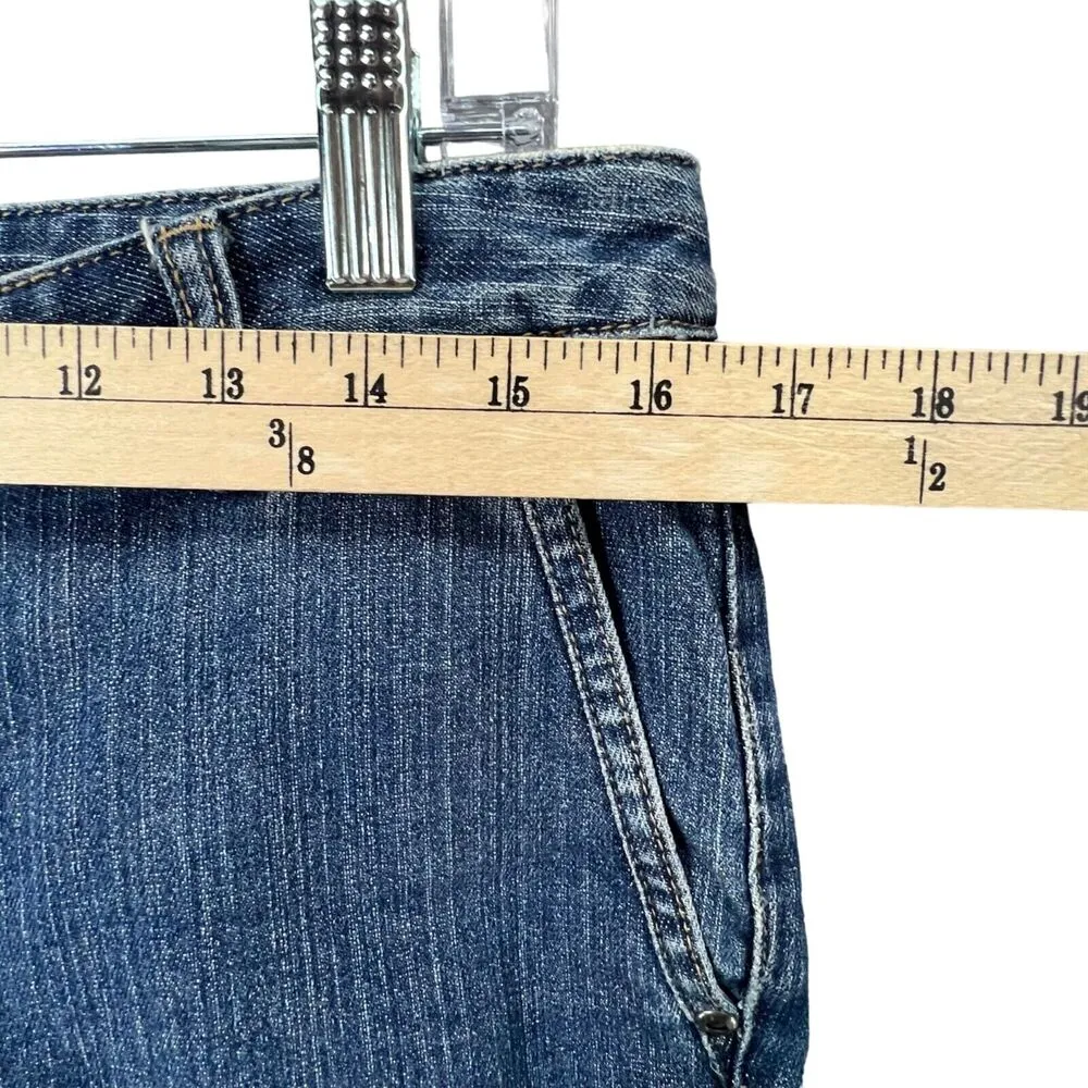 Liz Claiborne Jeans Women 8 Blue Cuffed Crop Mid Rise Straight Fit Denim Coastal - Image 7