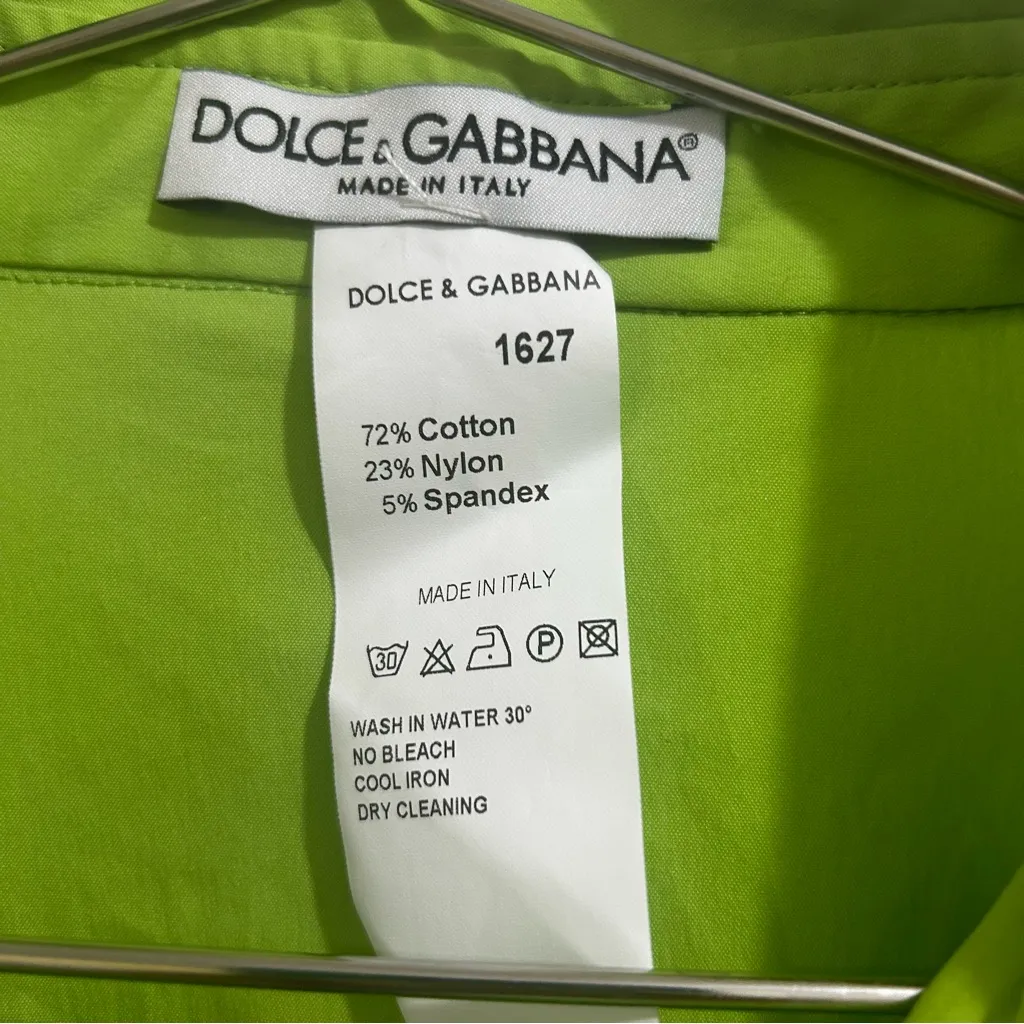 Dolce & Gabbana Lime Green Tunic Top or Swimsuit Coverup Vintage Size 10 - Image 4