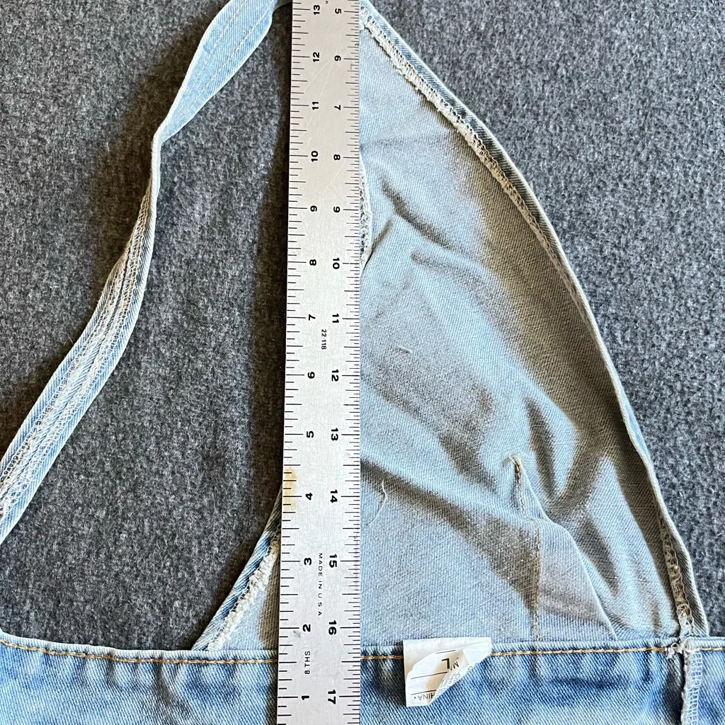 Deep V Neck‎ Tie Back Denim Tank Top Women Fashion Sexy Backless Sleeveless Blue Size L - Image 6