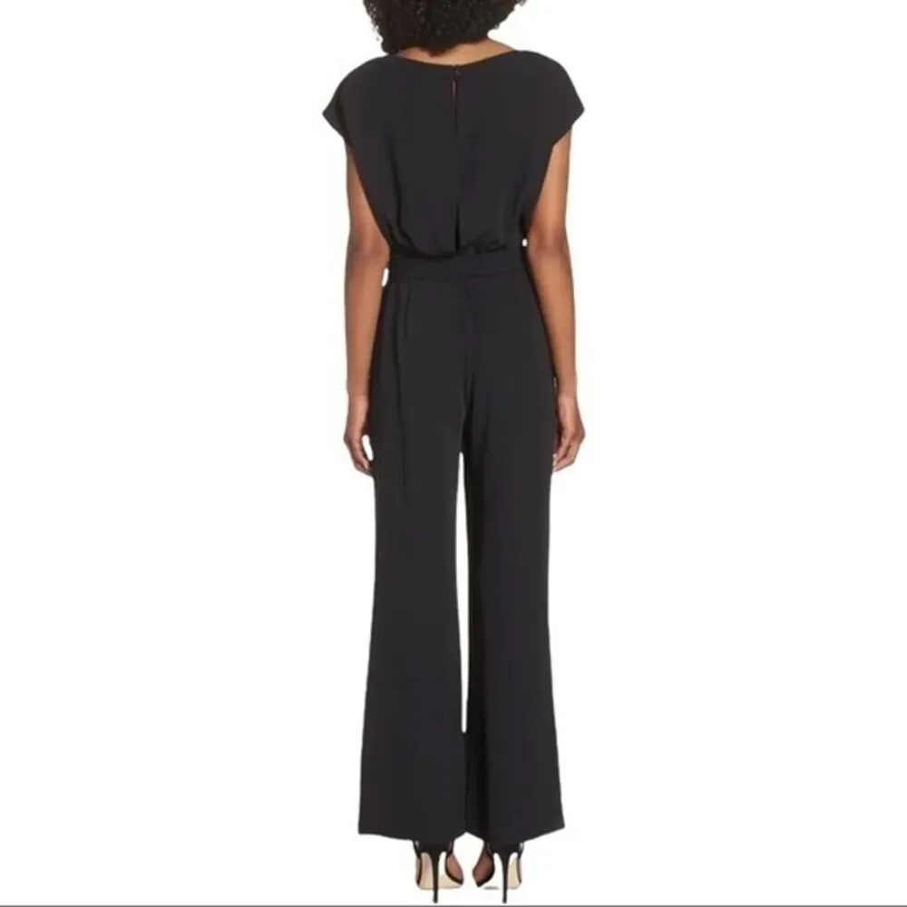 Eliza J Wide Leg Cap Sleeve Jumpsuit Black 14 NWT - Image 3