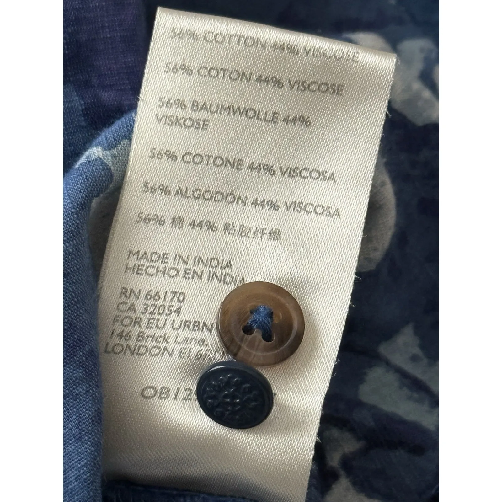 Pilcro Anthropologie The Tavi Button Down Blouse Medium Blue Cotton Blend - Image 7