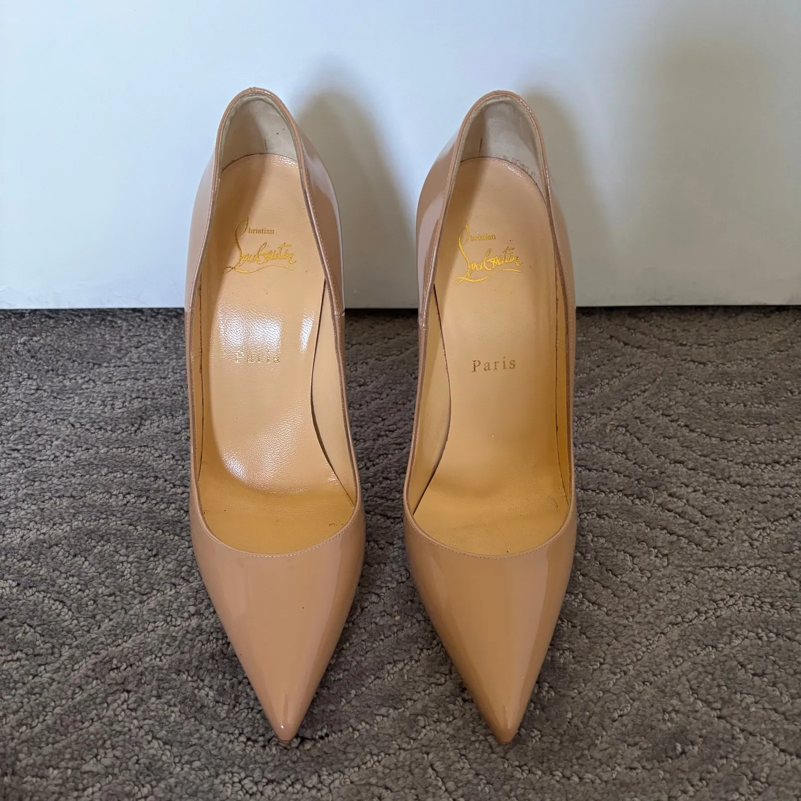Christian Louboutin So Kate 120mm High Heel Pumps Nude Beige Leather Size EU 39 - Image 2