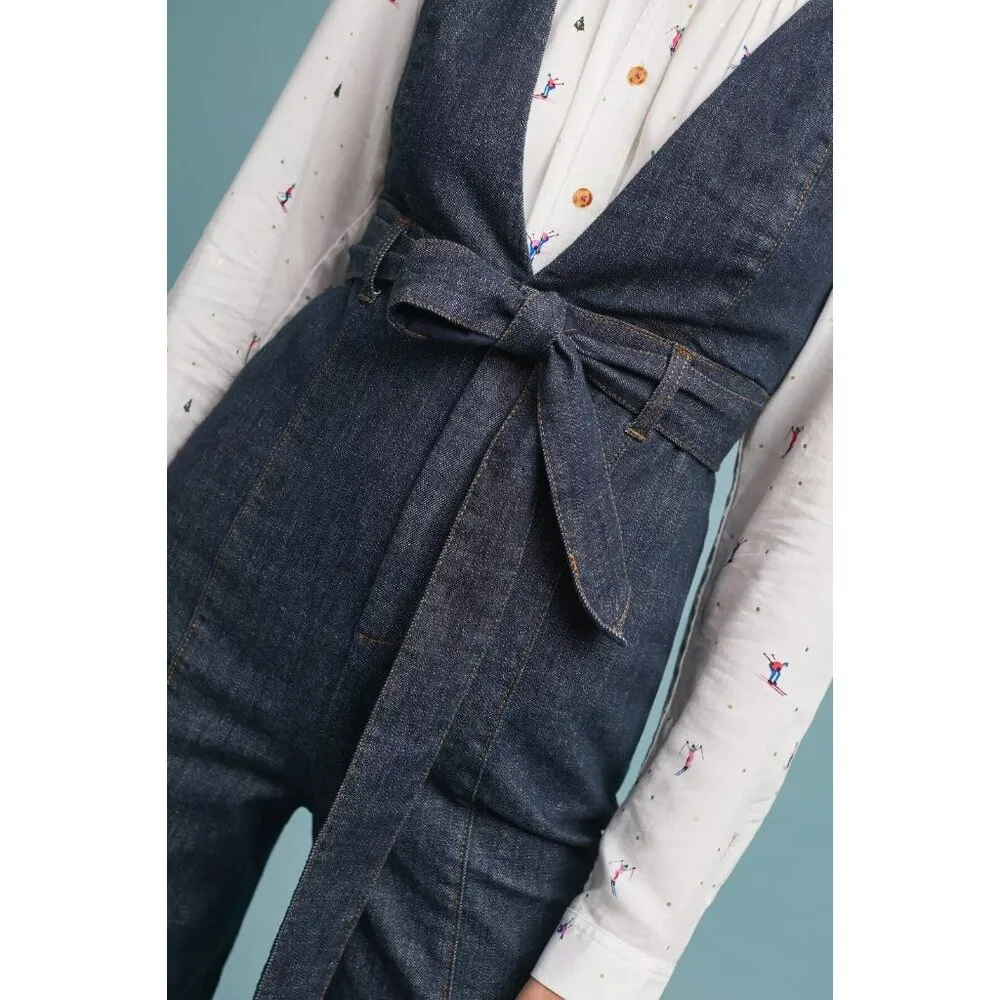 NWT Anthropologie Pilcro Denim Jumpsuit Plunging V - Image 3