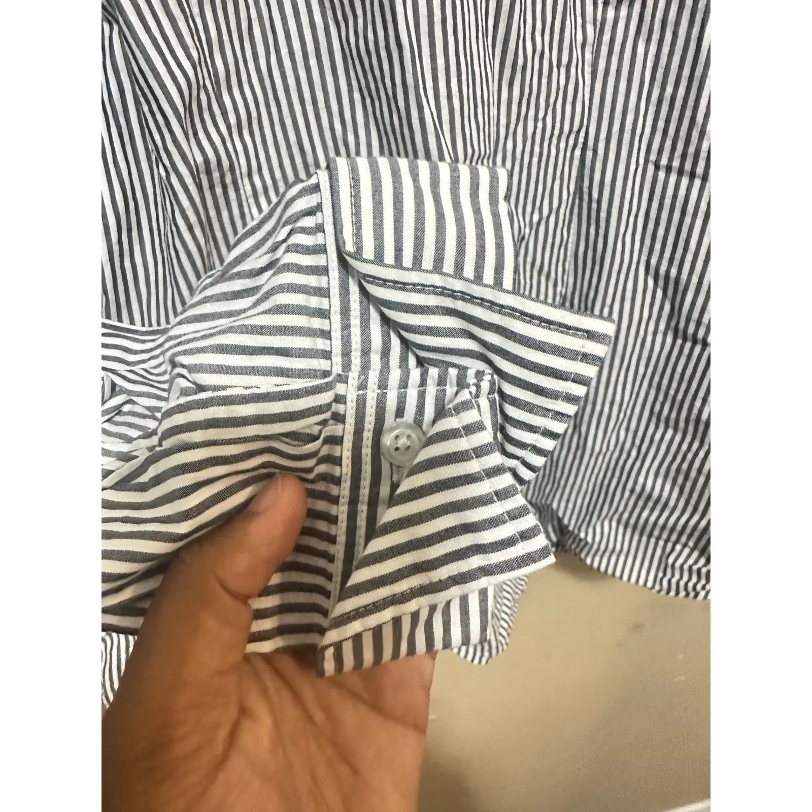 Talbots Women's Large L Long Sleeve Button Down Striped Cotton Shirt‎ Top - Image 6