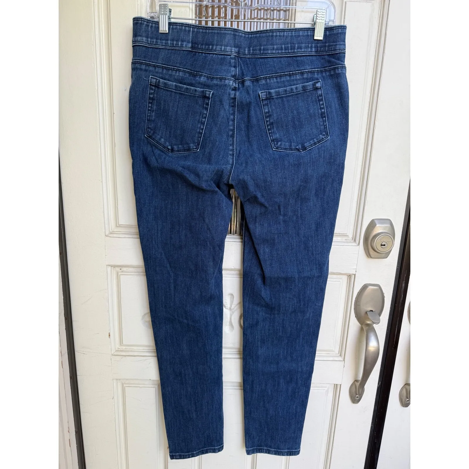 Soft Surroundings Denim Jeggings Pull On Elastic Dark Wash Size Medium - Image 2