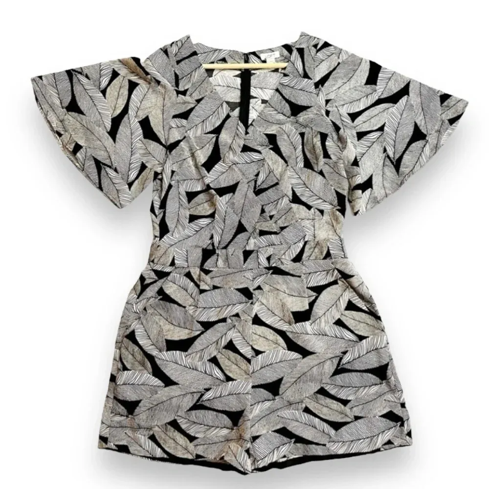 LOFT Fern Print Wrap Romper - Image 4