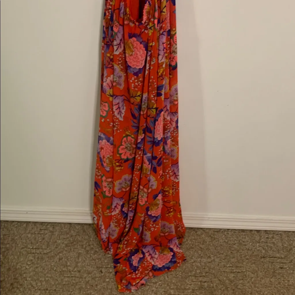 Express Red Floral Backless Dress - Image 8