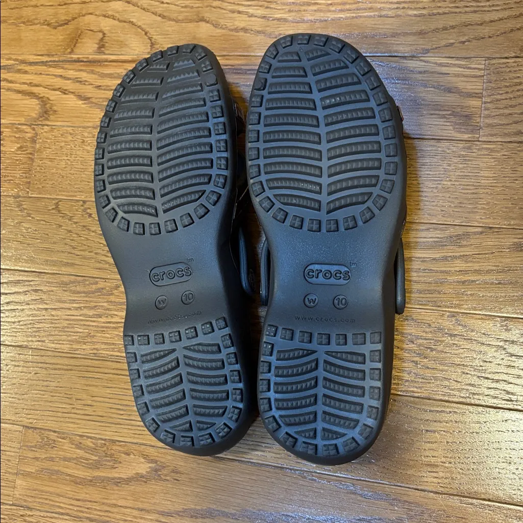 Crocs | Meleen Sandals Expresso Brown Metallic Gold Crossband Women’s Size 10 - Image 5