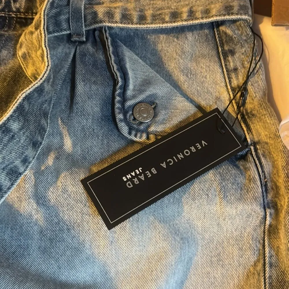 Veronica Beard Nori belted denim shorts - Image 6