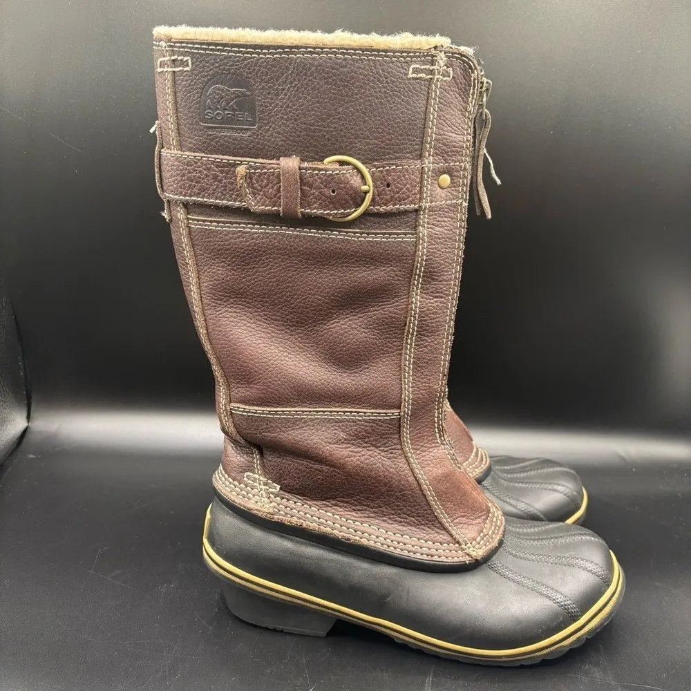 Sorel Women's Winter Fancy Tall II Boots Fleece Lined Rubber Soul Size 6.5 - Image 3