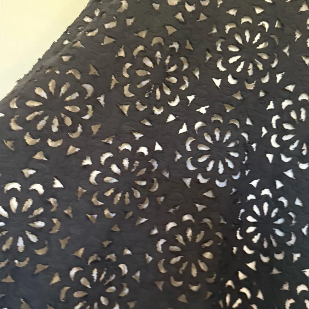 Alice + Olivia Viviana Black Floral Cutout A-Line Skirt - Image 5