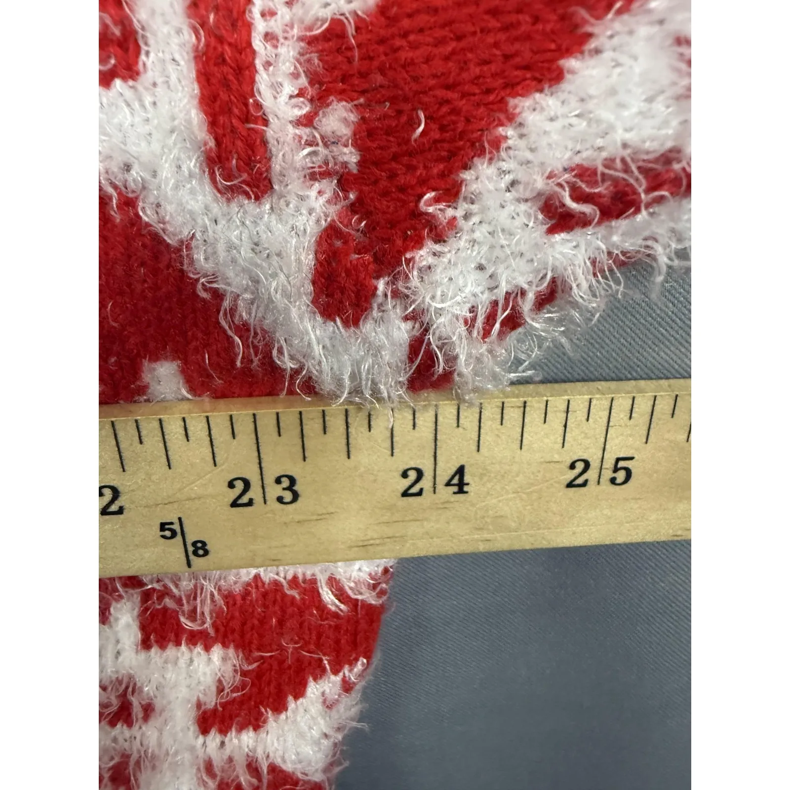 Holiday Time Sweater Womens 1X Red White Merry Christmas Sequin Ugly Fair Isle - Image 4