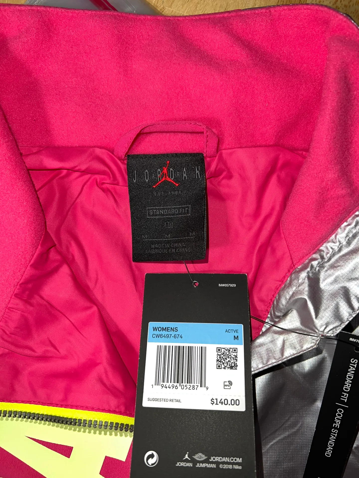 Med  Women’s Jordan Winter Utility Jacket Pink Teal Silver Bomber CW6497-674 - Image 15