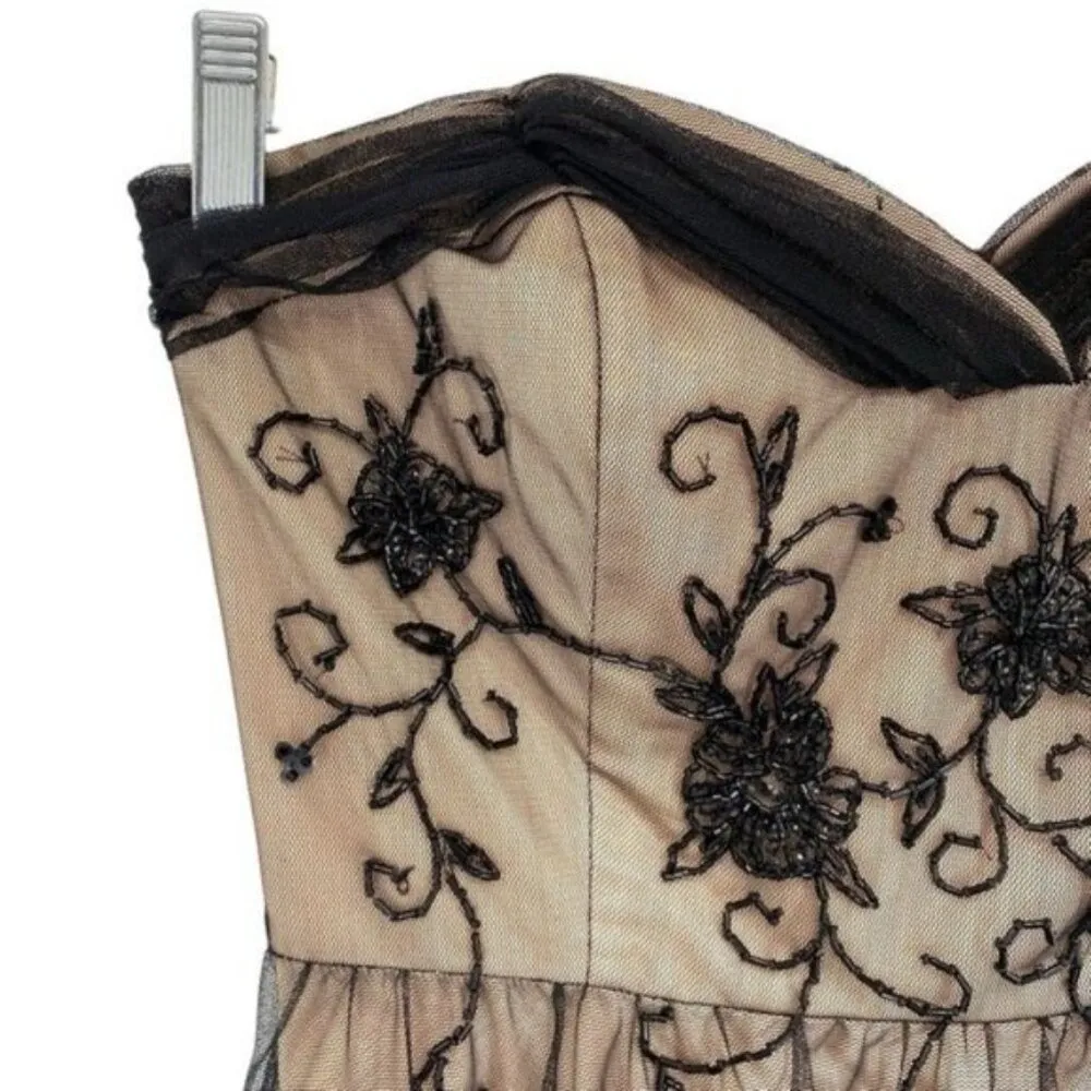 Morgan & Co Vintage Beaded Formal Prom Cocktail Dress Old Hollywood Glam - Image 4