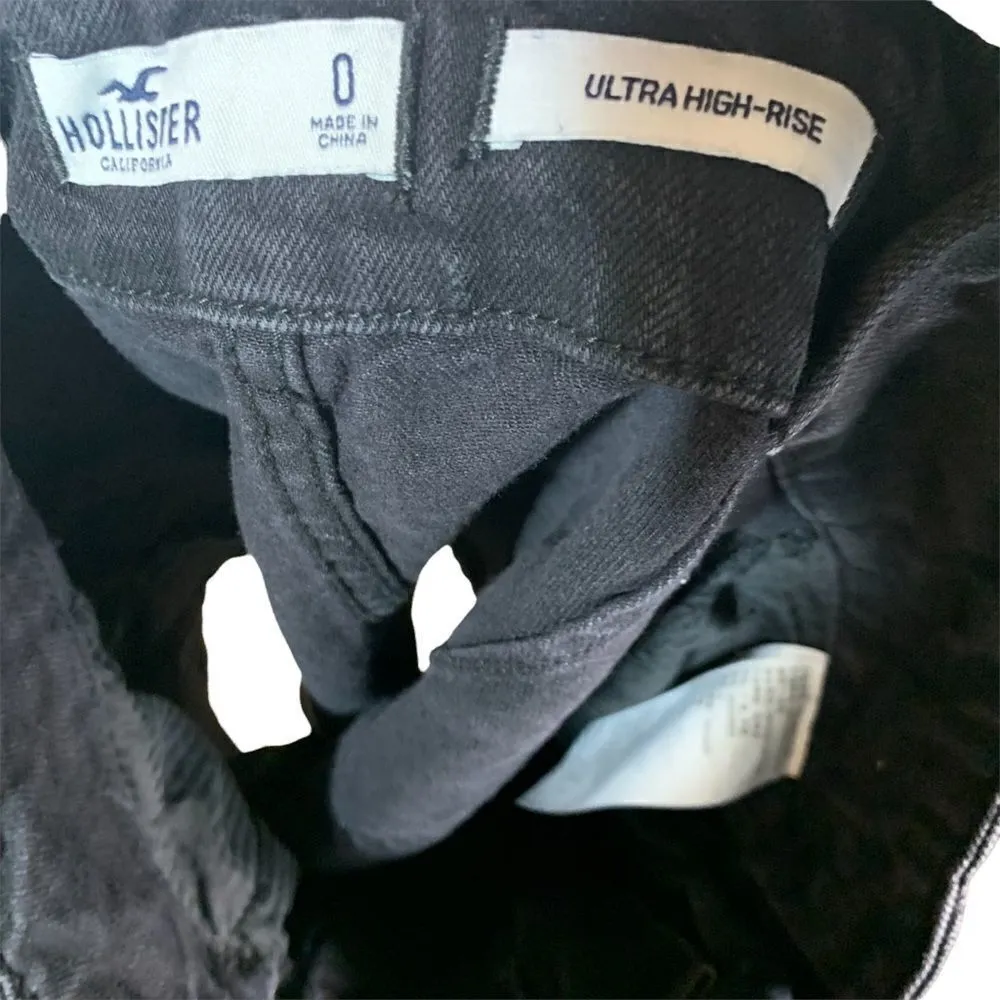 Hollister Ultra High Rise black jean skirt‎ - Image 5