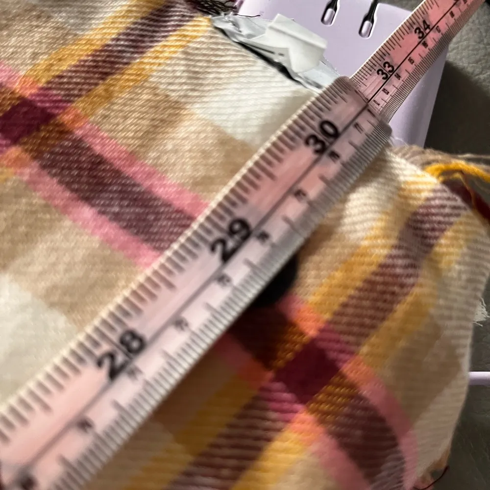 Jcrew Polka Dot Plaid Oversized Scarf wool cotton - Image 12