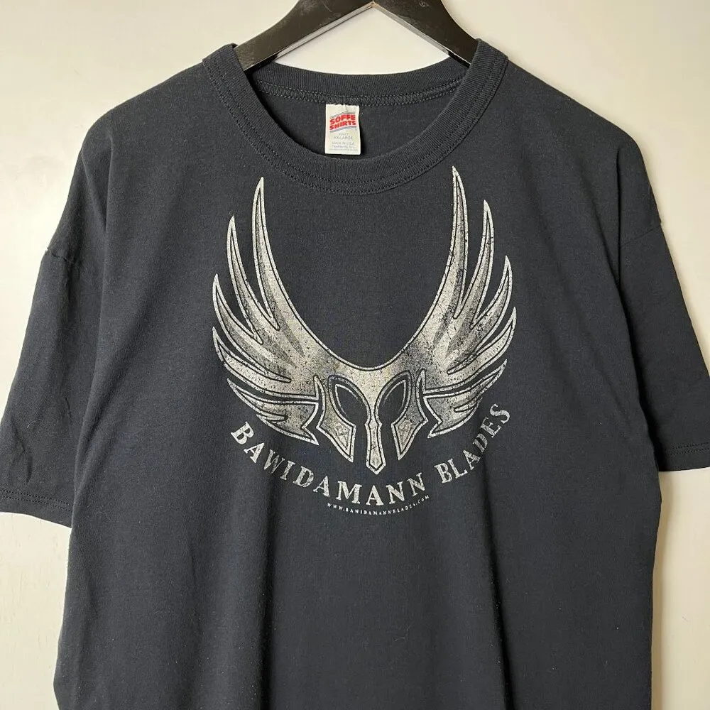 Vintage 90s Bawidamann Blades T Shirt Black XXL 2XL USA Graphic Tee Cotton Solid Size undefined - Image 11
