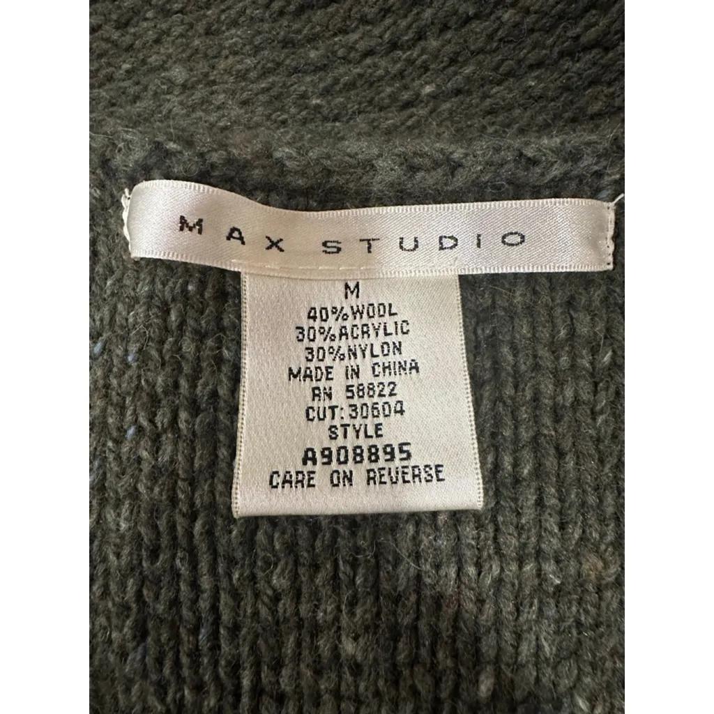 Women's MAX STUDIO Green Knit Mini Dress M - Image 4