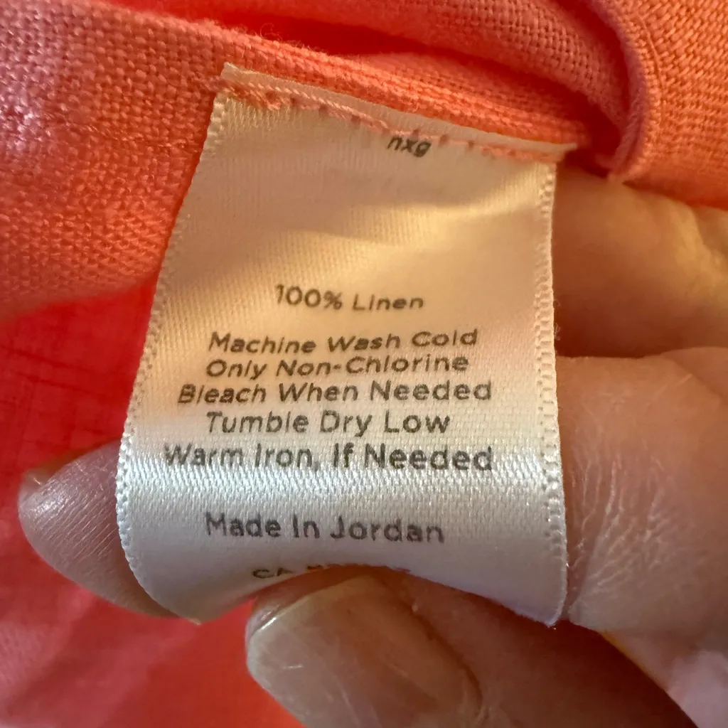 Talbots Pink Linen Bow Front Sleeveless Blouse Top Shirt Preppy Womens Size 14 - Image 7